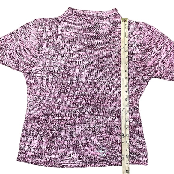 Billabong Womens XL Wool Blend Mock Neck Pink Knit Long Sleeve Boho Sweater Y2K - Picture 12 of 13